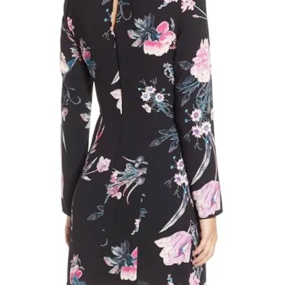 Leith Floral Long Sleeve Dress in Black Size XXS - Picture 4 of 5